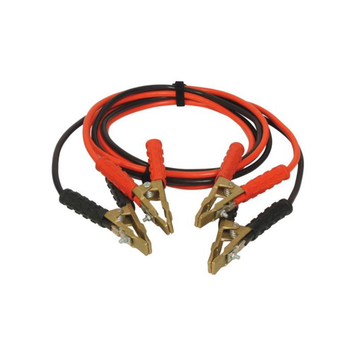 JEU CABLES DEMARRAGE CUIVRE 25MM2 3M00 PINCES LAITON 650A SACHET main image 1
