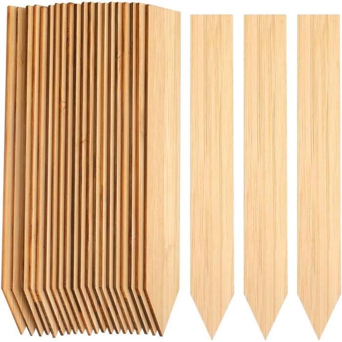 30 Éticettes De Jardin En Bambou 24cm - Marqueurs Pour Plantes Extérieur - Personnalisables Et Résistants