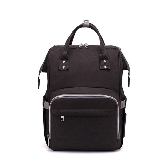 ROYALFAIR Sac à Langer Dos Bébé Multifonction – Grand Capacité, 10 Poches, Isotherme Biberon, Bandoulière Amovible + Crochet Poussette (Noir)