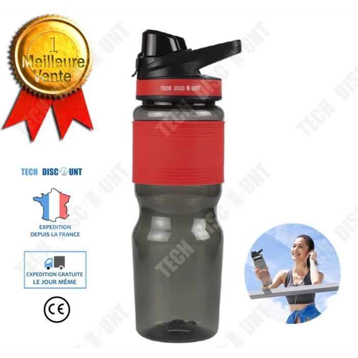 td® gourde thermique de sport-bouteille de sport silicone antidérapant- plastique tasse d'eau portable fitness-chaud et froid