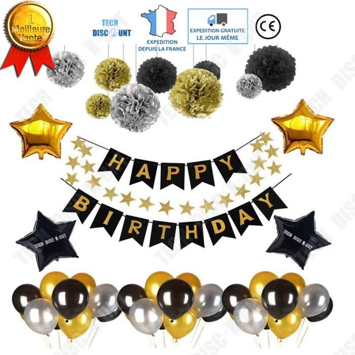 Td Ballon Decoration Anniversaire Guirlande Fille 3 Ans Rose Enfant Garcon Fete Mural Interieur Exterieur Bebe Joyeux Anniversaire Cdiscount Maison