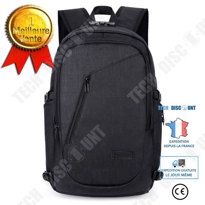 TD® Sac à Dos multifonctions Ordinateur Portable affaire voyage 15,6 Pouces Antivol Serrure Imperméable charge USB port audio