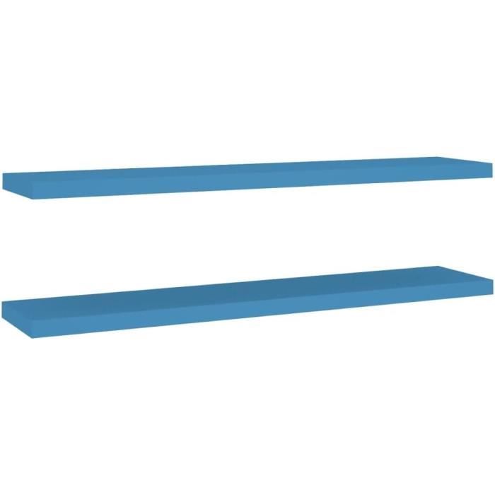 2x Étagères à Rebord Murales Flottantes VidaXL - Gris 60x9x3 Cm Pour Cadres Et Décoration