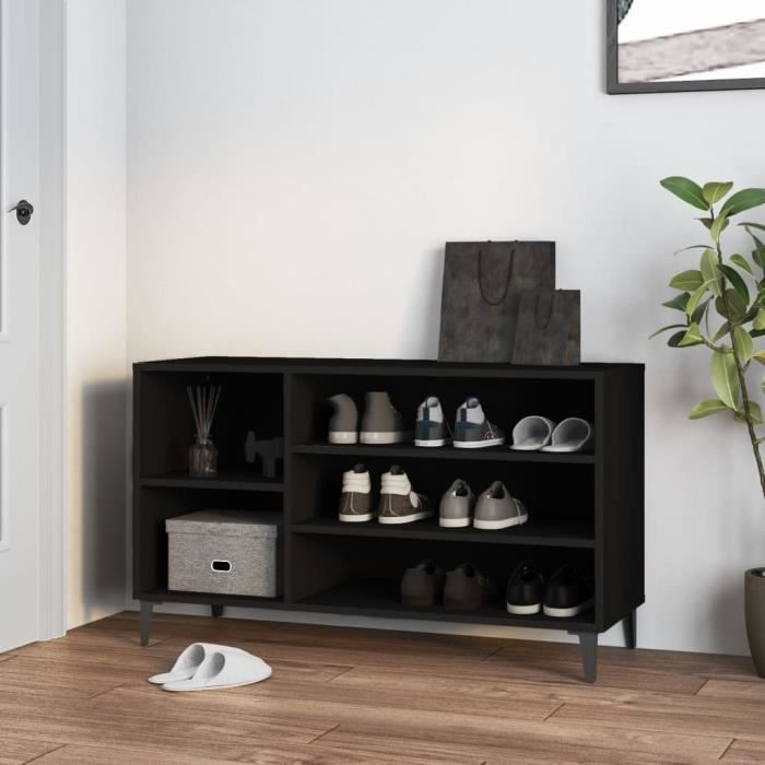 vidaXL Armoire à chaussures Noir 102x36x60 cm Bois dingénierie 819749