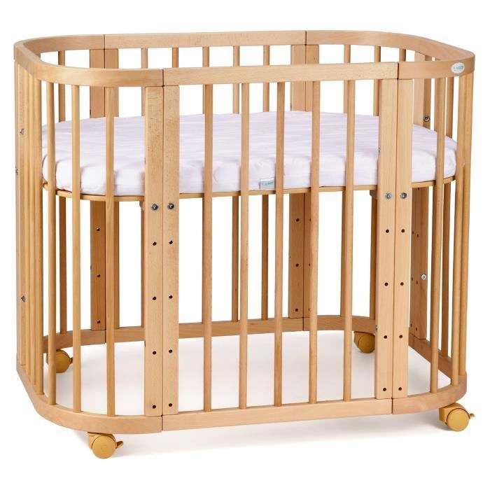 Drap-Housse Petit Coton Jersey Pour Lit Bébé Oval Waldin OWAL 7en1 - Blanc
