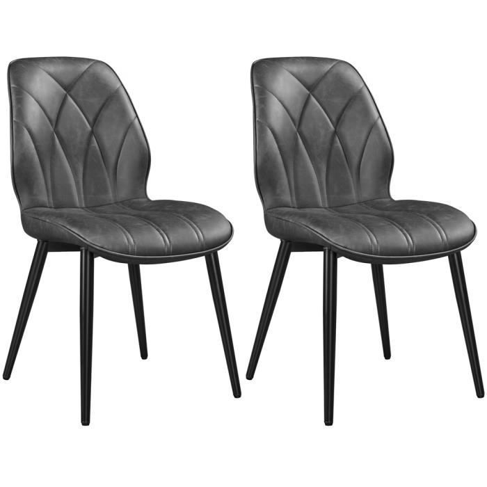Lot de 2 Chaises de Cuisine avec Dossier Chaises dappoint Modernes pour Salle à Manger Chambre Bureau Gris Foncé YAHEETECH Lot de 2 Chaises de Cuisine avec Dossier Chaises dappoint Modernes pour Salle à Manger Chambre Bureau Gris Foncé YAHEETECH