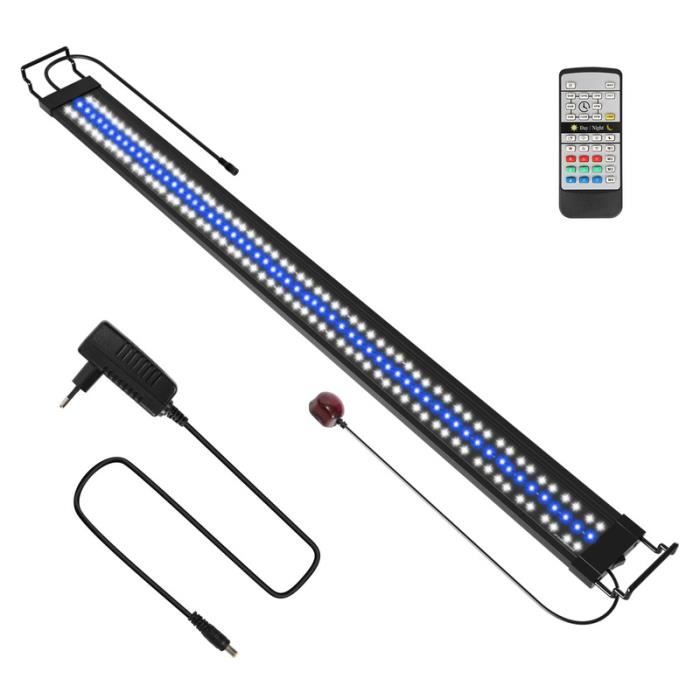 Comparer les prix de Yakimz LED Aquarium Dimmable avec Télécommande Éclairage pour Plante Poisson,117.5cm,120-150CM Extensible Lampe
