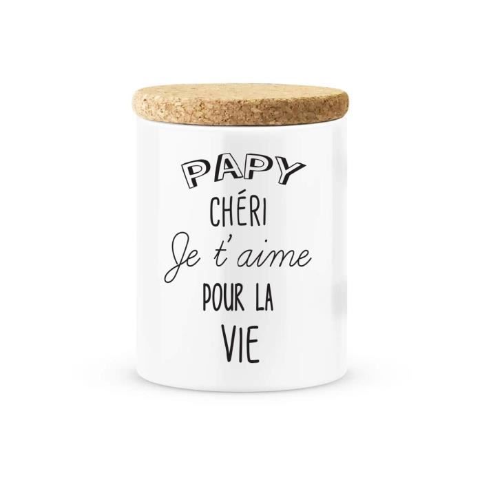 Tazza Personalizzata Con Scritta Papy Je T'aime - 300ml, Ceramica Bianca, Idea Regalo
