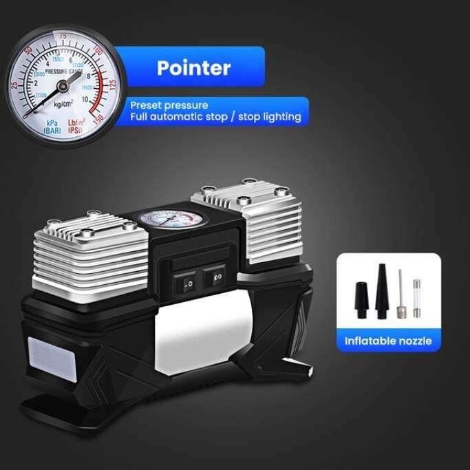 Pompe à Air Numérique Sans Fil Mcbazel - Arrêt Automatique, écran PSI/BAR/KPA, Batterie 6000 MAh, 4 Buses, LED, Pour Voiture, Vélo, Ballons