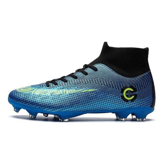 Chaussures de Football Respirant Hommes Chaussures de Foot Crampons Moulés pour Adolescent