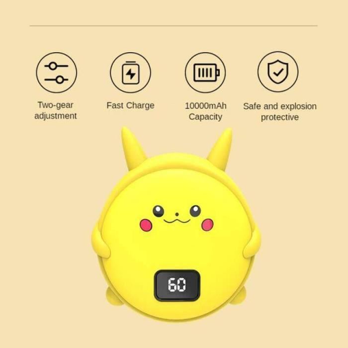Chauffe-Mains Électrique 2-en-1 Rechargeable – Batterie 6000 MAh, 4 Niveaux De Chaleur, Autonomie 18h – Parfait Pour Camping Et Golf