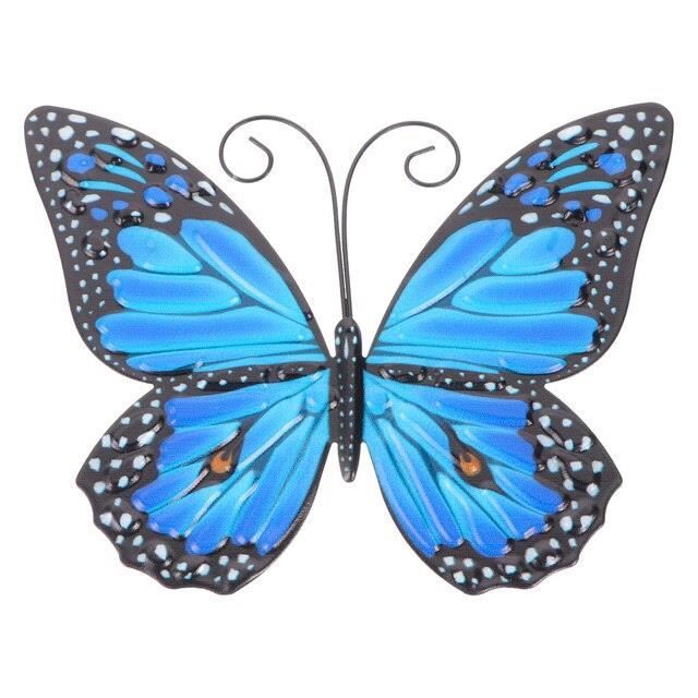 Décoration Murale Métal Papillon & Fleurs Noires - Sculpture En Fer 30x23 Cm - Pour Salon, Bureau, Jardin - Cadeau Déco Original - 10