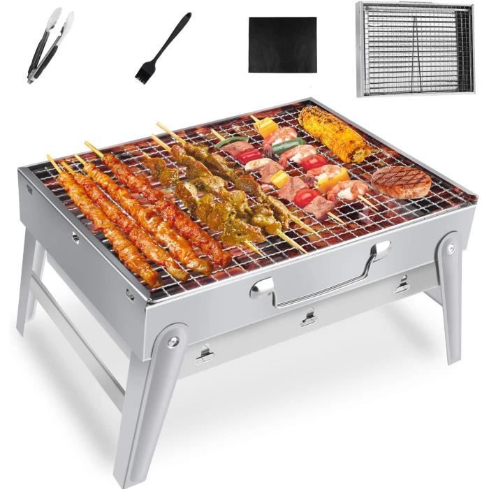Onlyfire Barbecue à Charbon de Bois Portable en Acier Inoxydable avec