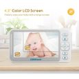 Babyphone CAMPARK  Moniteur bébé 2.4GHz Transmission sans fil, 4.3" Large LCD Bébé Surveillance-1