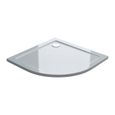 Receveur de douche Sogood Faro03 acrylique bac à douche plat blanc en forme d’un quart 80x80x4cm-1
