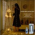 LED fil de cuivre rideau guirlande lumineuse télécommande USB étoile guirlande Noël Ramadan maison WHITE|3M x 2M|Aucun -ZHUH12999-1