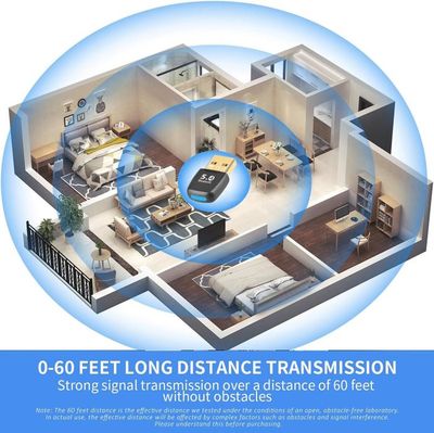 Bluetooth Usb Dongle Bluetooth Pc Dongle Bluetooth 5.4 Pour PC - Compatible Windows 11/10/8.1/7 Clés Usb Adaptateur Bluetooth Pour Pc