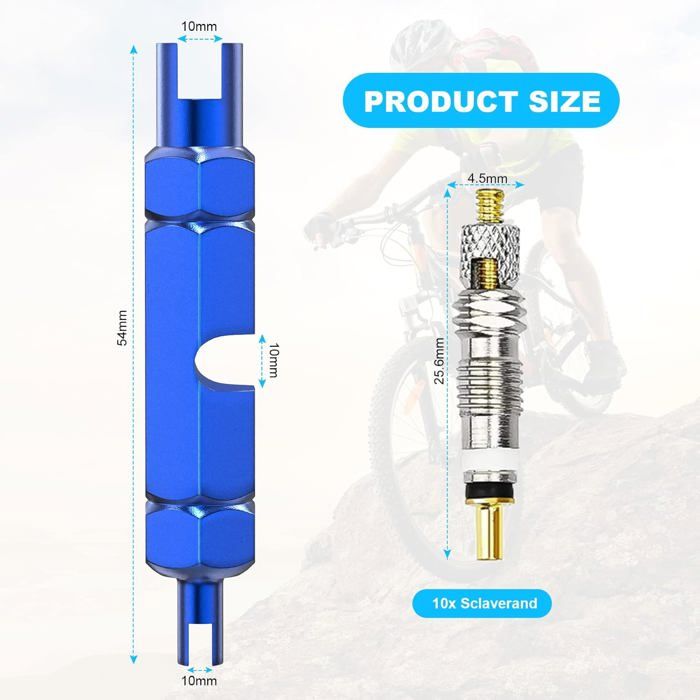 Kit Presta 18 Pièces EEEKit – Noyaux, Outil De Dépose, Adaptateurs – Pour Vélos Route Et VTT