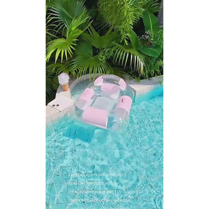Maoww Hamac Flottant Gonflable pour Piscine, Fauteuil Inclinable Flottant de Plage, Chaise Flottante pour Voyage Plage
