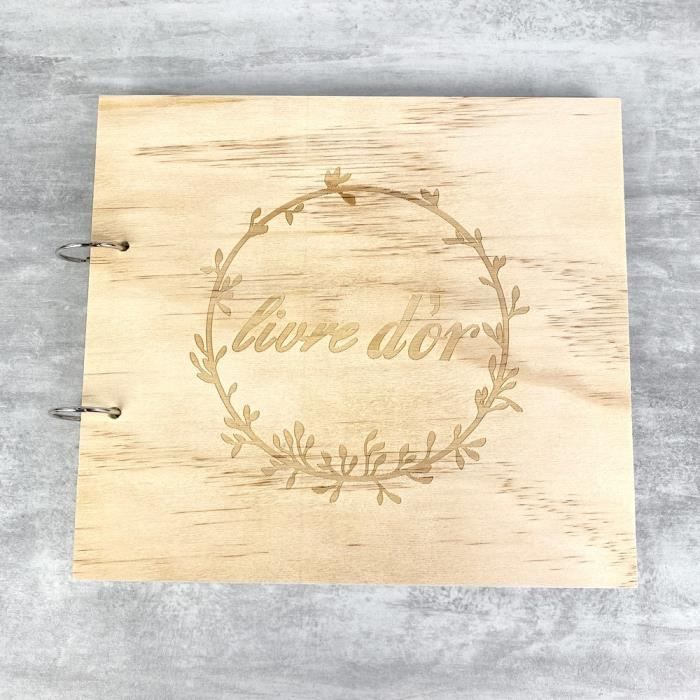 Livre D'Or Mariage En Bois Mr&Mrs 40 Pages - Album Personnalisé Arbre D'Amour Pour Fiançailles Et Anniversaire