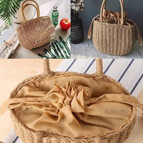 Sac de plage en rotin tisse a la main Paille d ete Femme Cdiscount Bagagerie Maroquinerie