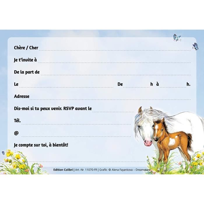 Edition Colibri Invitations en Français Tablette: Lot de 10 Cartes