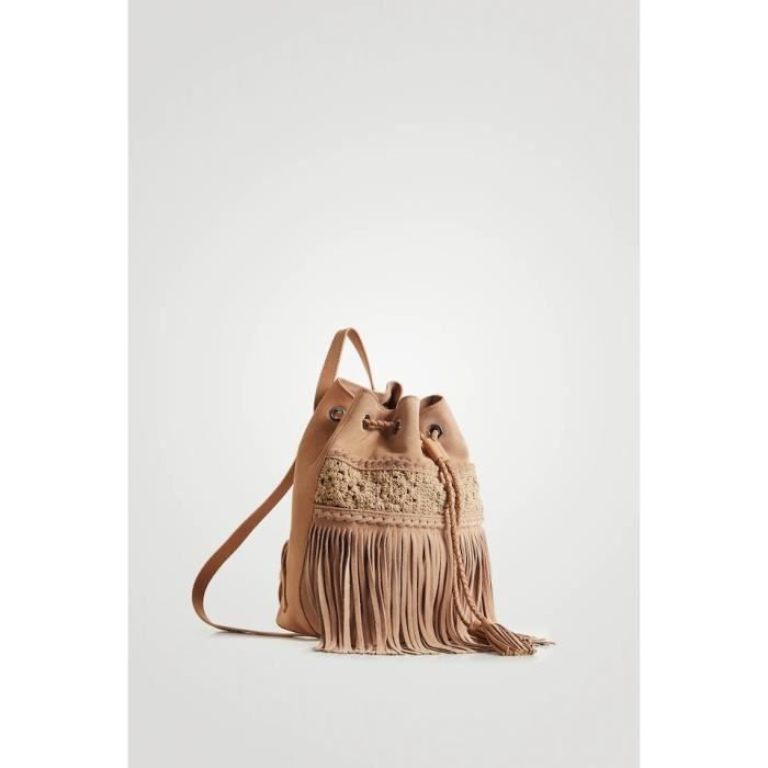 Sac a discount dos desigual marron