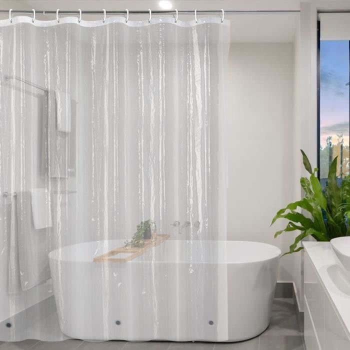 YISURE Rideau de Douche Transparent 240 x 200, Transparent Clair