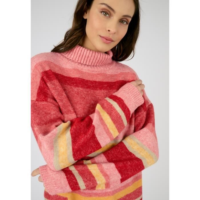 Pull Damart Pull col roul ray Rouge ray Rouge ray