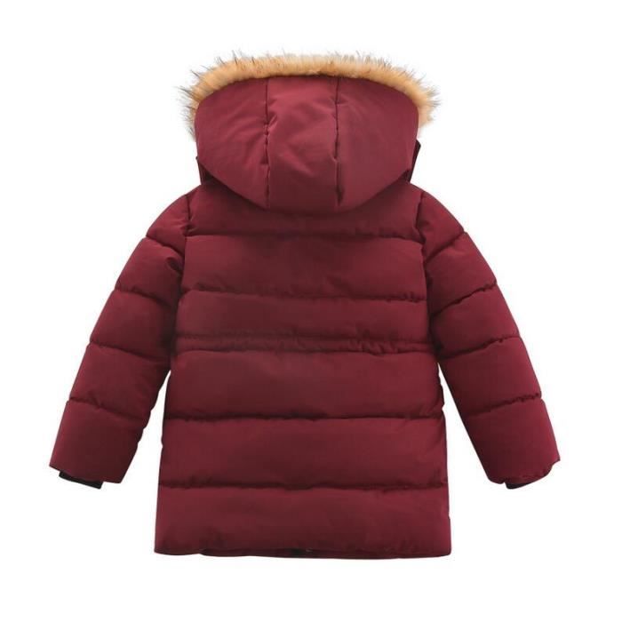 Manteau Enfant Garcon Hiver Epais Doudoune Capuche Veste Blouson C Rouge Cdiscount Pret a Porter