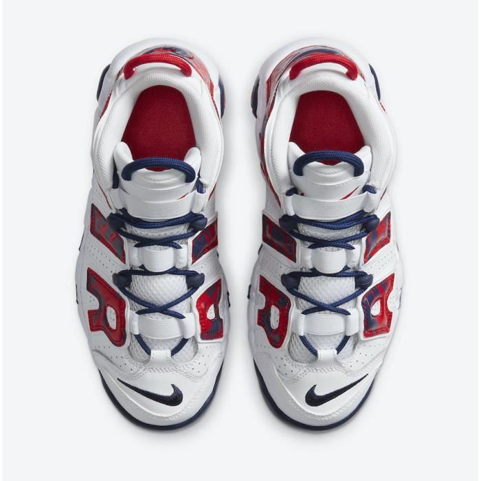 Baskets Air More Uptempo 33 Blanc Rouge Blanc Cdiscount Pr t