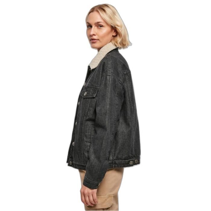 Veste en jean col sherpa oversize femme Urban Classics GT noir