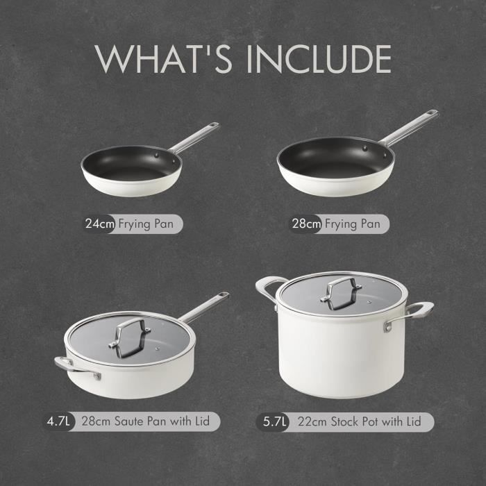 N / A Sauteuse - AntiadhéSive,Poêle En Acier Inoxydable 316 Avec Couvercle En Verre, Poêle Antiadhésive Pour Cuisinière à Gaz Cuisinière à Gaz-32cm