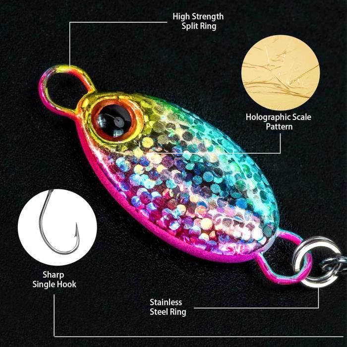 TRUSCEND - Toupies de pêche avec cuillères doubles uniques, leurres de pêche à queue de coq nano-plaqués avec corps et lame en cuivre, excellente action de lame pour le bar, la truite TRUSCEND - Toupies de pêche avec cuillères doubles uniques, leurres de pêche à queue de coq nano-plaqués avec corps et lame en cuivre, excellente action de lame pour le bar, la truite