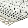 BERBERE ETHNO -Tapis berbère en coton motifs ethniques pour salon ou chambre 130 x 190 cm Beige écru-2