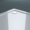 Receveur de douche Sogood Faro03 acrylique bac à douche plat blanc en forme d’un quart 80x80x4cm-2