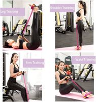 Bandes De Résistance Fitness à 6 Tubes Avec Pédale - Corde Élastique Multifonction Pour Entraînement Complet à Domicile