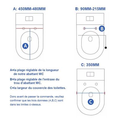 XICHAO Abattant WC Frein de Chute D clipsable Installation Facile FORME