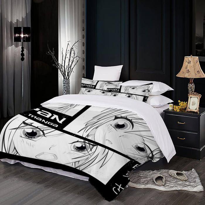 Housse De Couette 220X240Cm Enfant Ado Tokyo Parure De Lit 3D Scène De Rue Japonaise Ensemble De