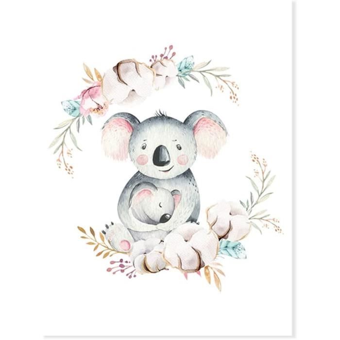 Posters D'affirmation Mutzauber Pour Enfants - Lot De 3 A4 Ours Koala Vert - Décoration Chambre Bébé