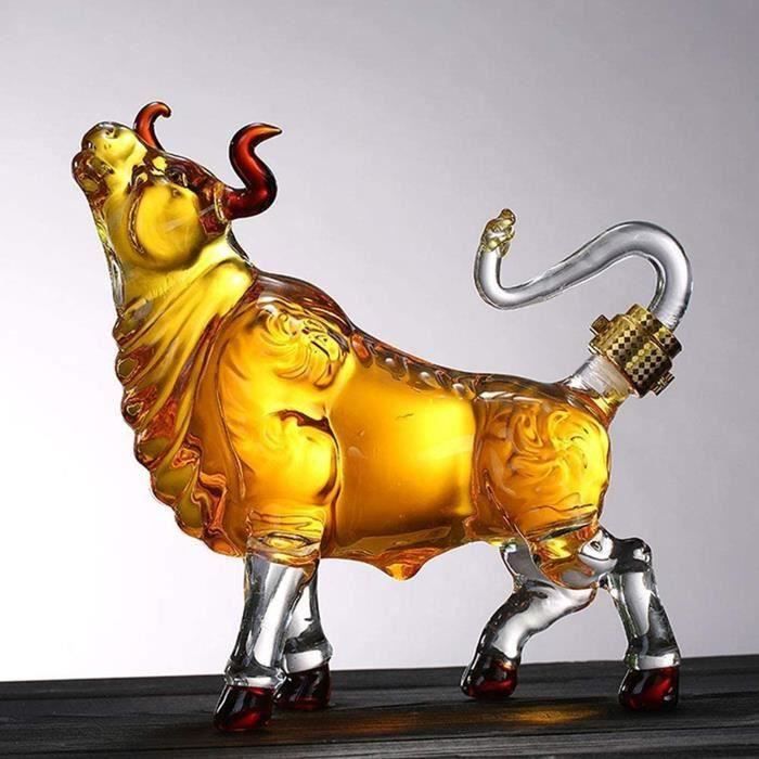 Carafe à Whisky En Verre En Forme De Sanglier - Décoration Collection - Capacité ~320 Ml - Pour Bourbon, Brandy, Vodka - Idée Cadeau Homme, Bar, Salon