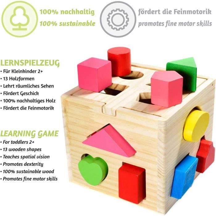 Jouets cubes emboîtables - ZGEER - Jouets éducatifs - Bois de pin ...
