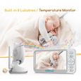 Babyphone CAMPARK  Moniteur bébé 2.4GHz Transmission sans fil, 4.3" Large LCD Bébé Surveillance-3