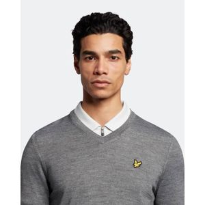 Pull homme Lyle & Scott vintage col V manches longues moyen rouge