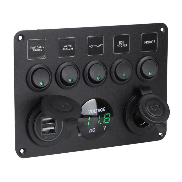 Lot De 5 Interrupteurs à Bascule LED 12V/35A - Pour Voiture, Moto Ou Camping-Car