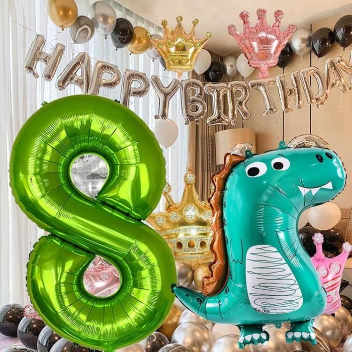 Chiffre géant dinosaure bleu et orange en carton - anniversaire enfant