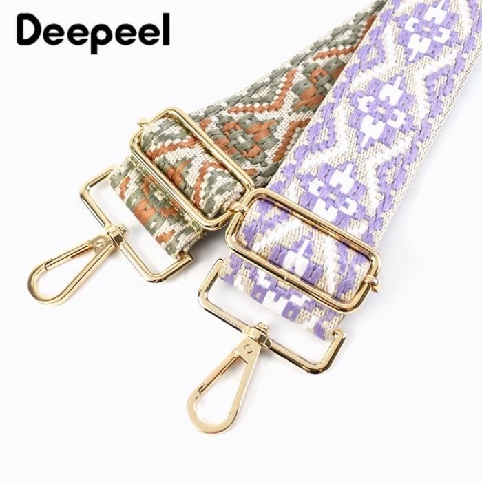 Sangle De Sac En Cuir Véritable Réglable - 1.5 Cm X 99-122 Cm - Boucle Dorée