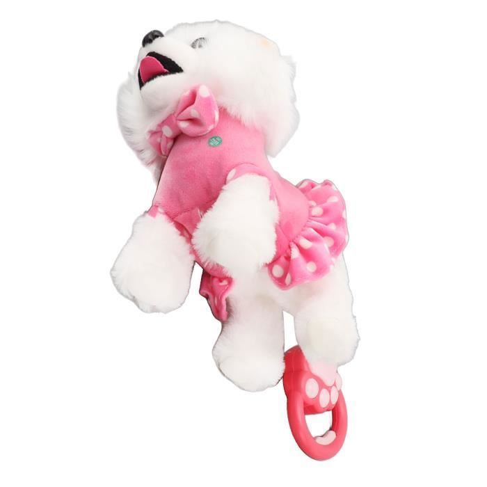 Chien Jouet Interactif Électronique Peluche - Marche, Aboie, Chante 8 Chansons, Queue Remuante, Répète Les Mots