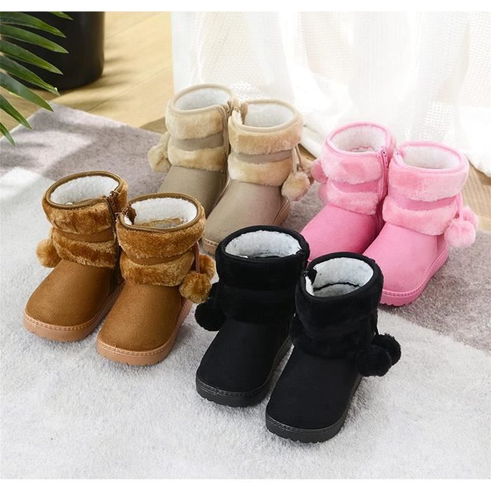 Bottes de neige rose bébé fille