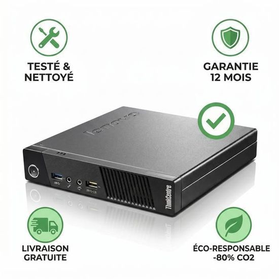ミニPC Lenovo ThinkCentre M73 Tiny Windows11 Mini PC Lenovo ThinkCentre M73 Tiny - Intel Core i3 - 8 Go RAM